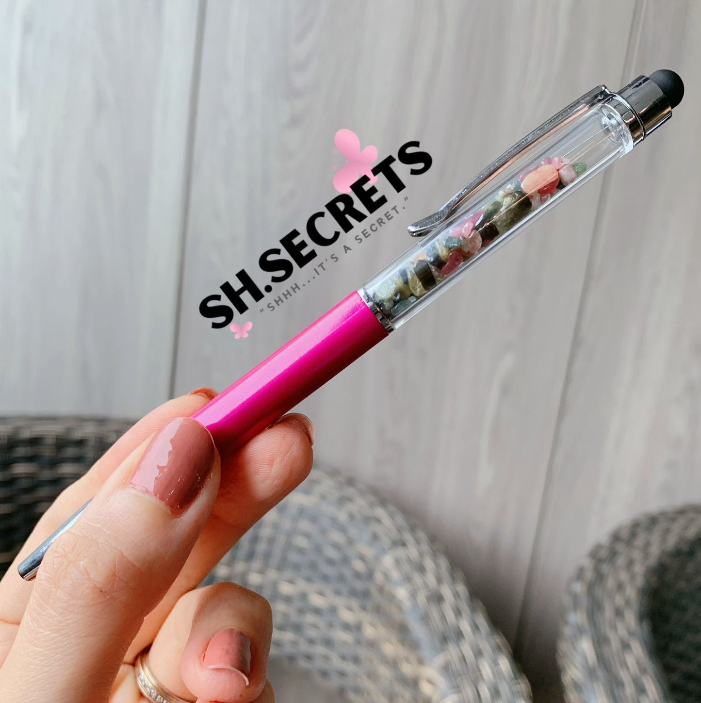 100% Au Naturel Crystal Beads Pen (NO Stylus)