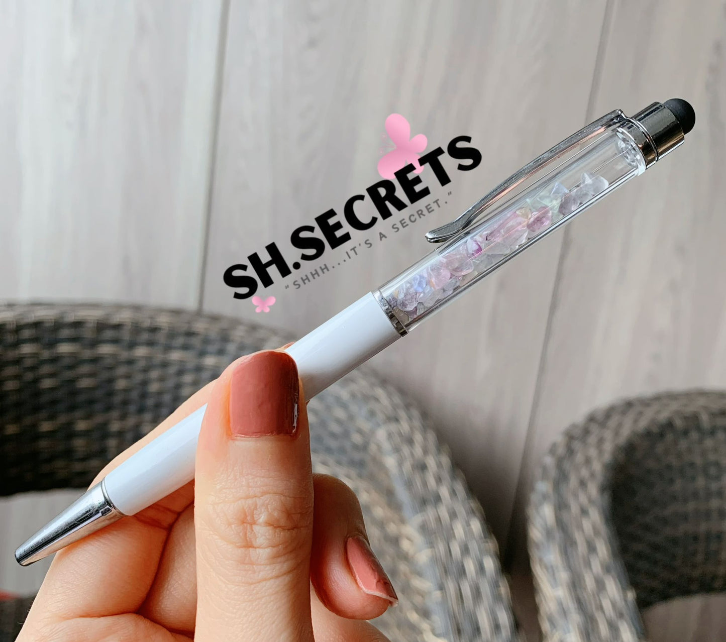 100% Au Naturel Crystal Beads Pen (WITH Stylus)