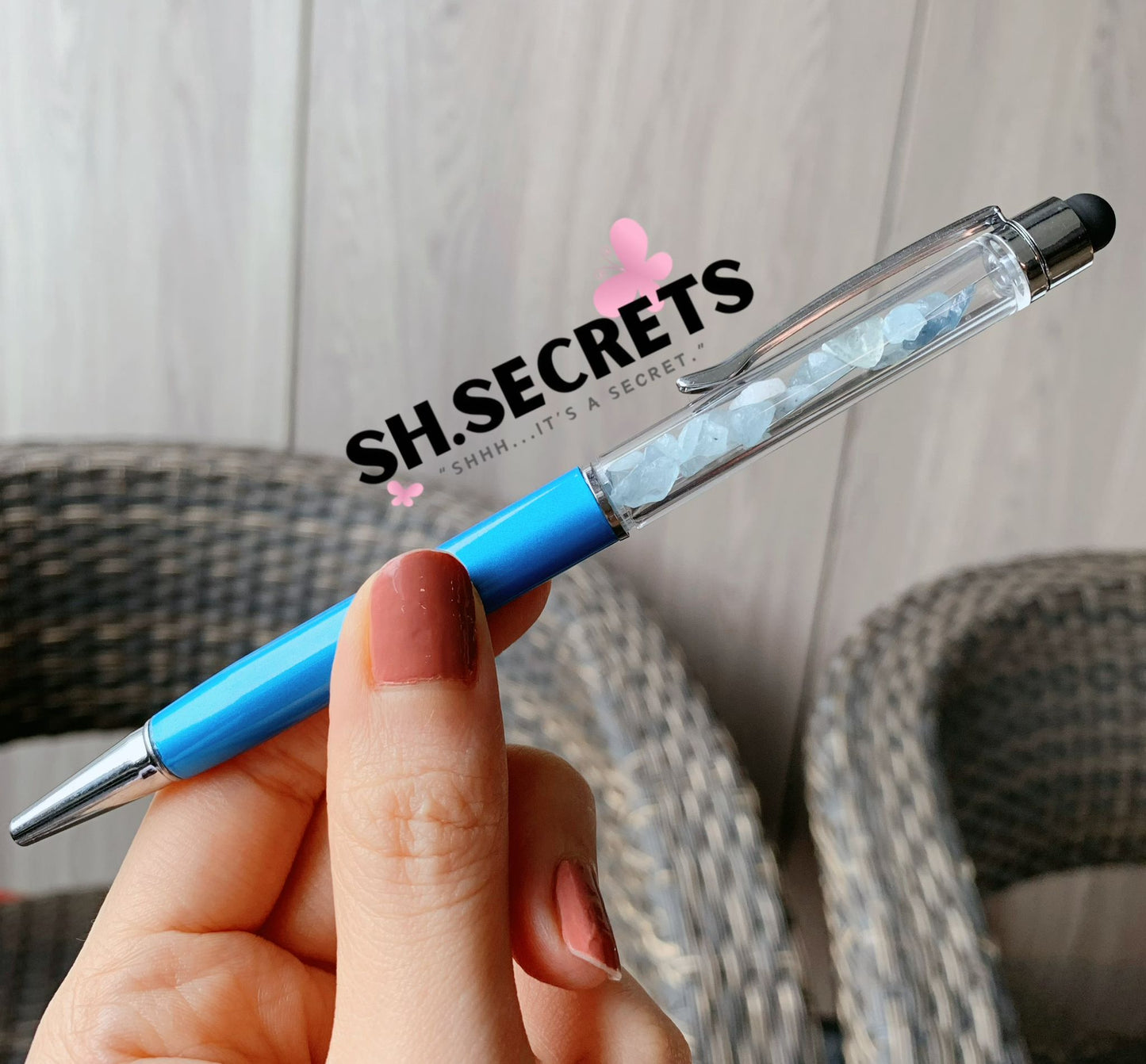 100% Au Naturel Crystal Beads Pen (WITH Stylus)