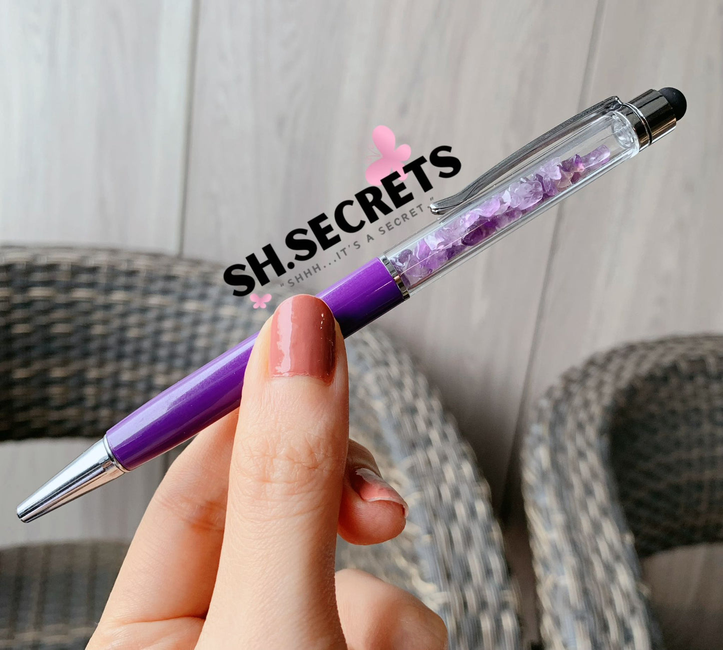 100% Au Naturel Crystal Beads Pen (WITH Stylus)