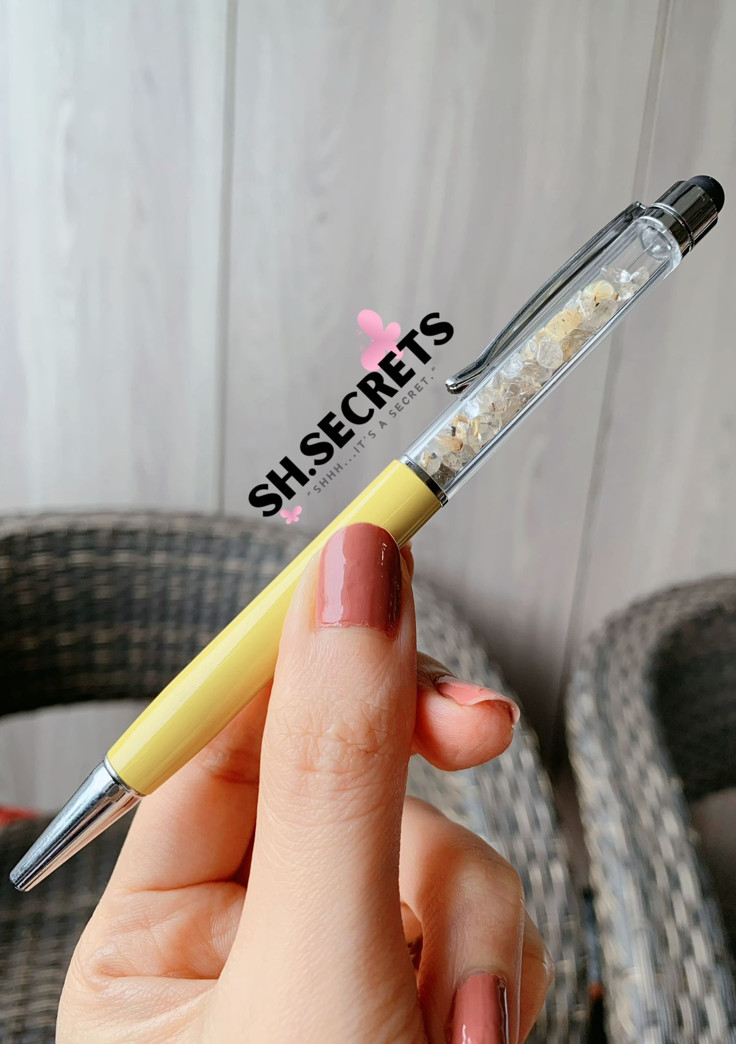 100% Au Naturel Crystal Beads Pen (WITH Stylus)