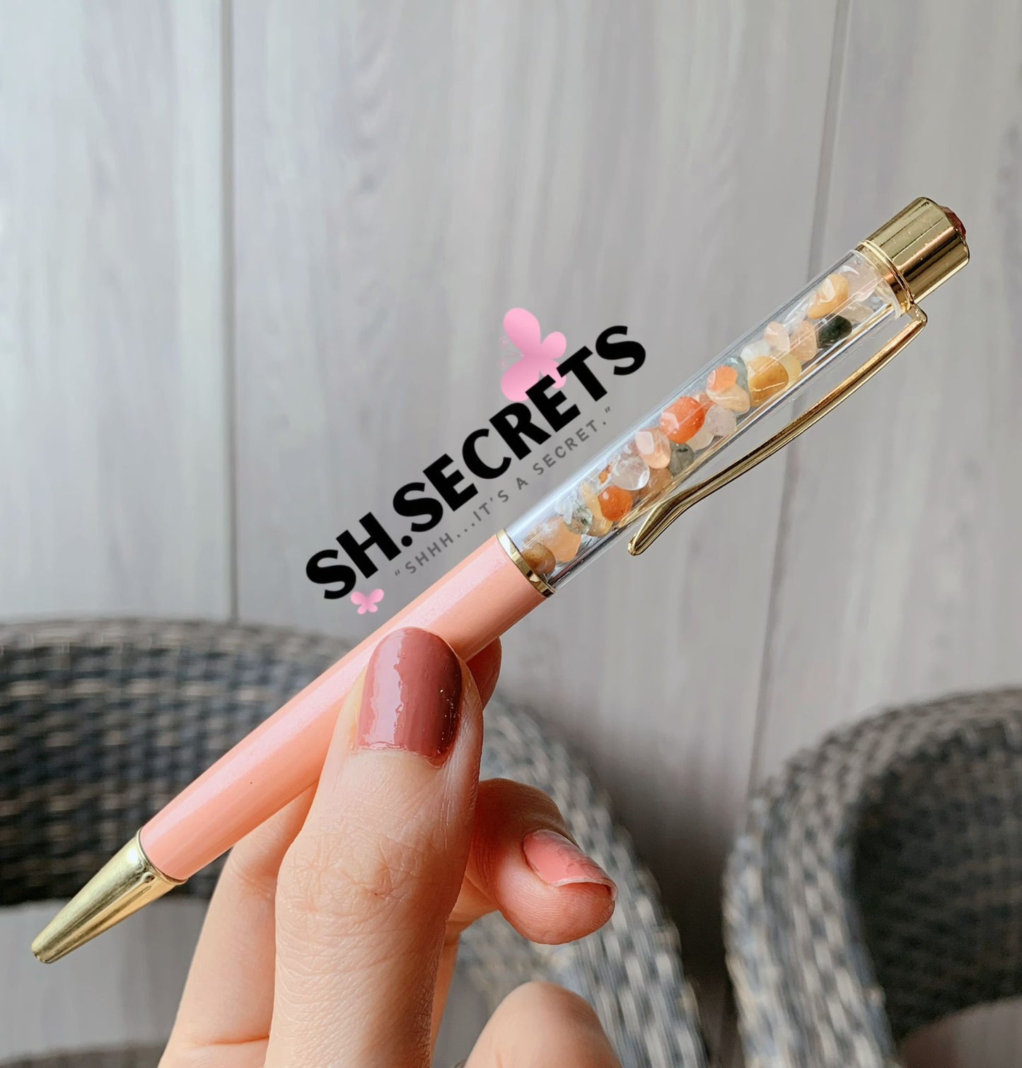 100% Au Naturel Crystal Beads Pen (NO Stylus)