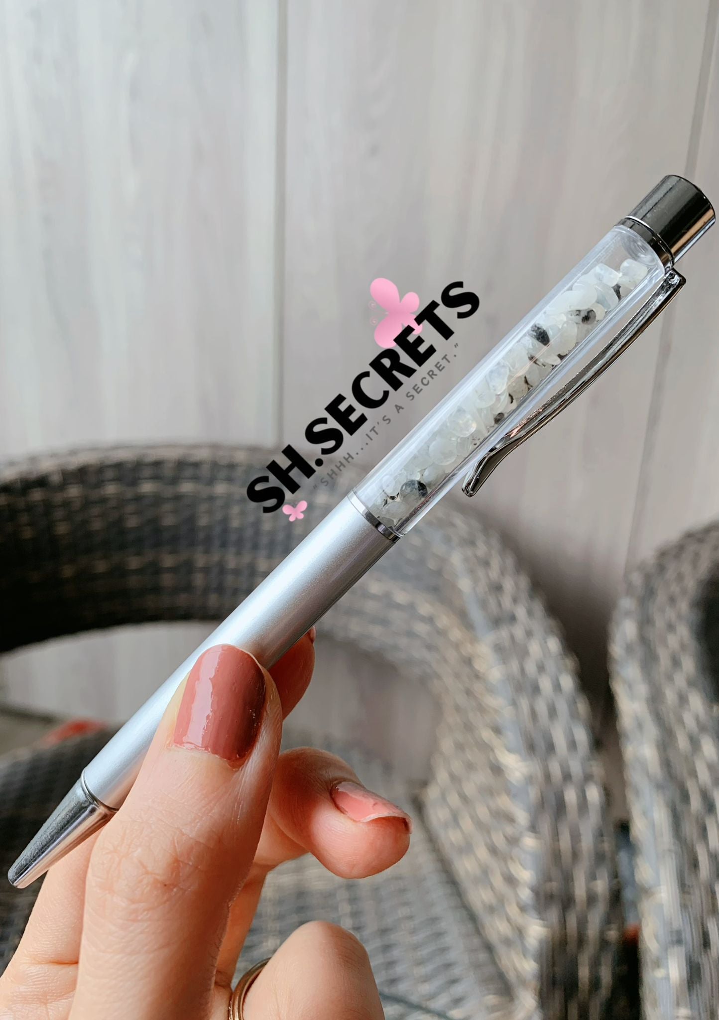 100% Au Naturel Crystal Beads Pen (NO Stylus)