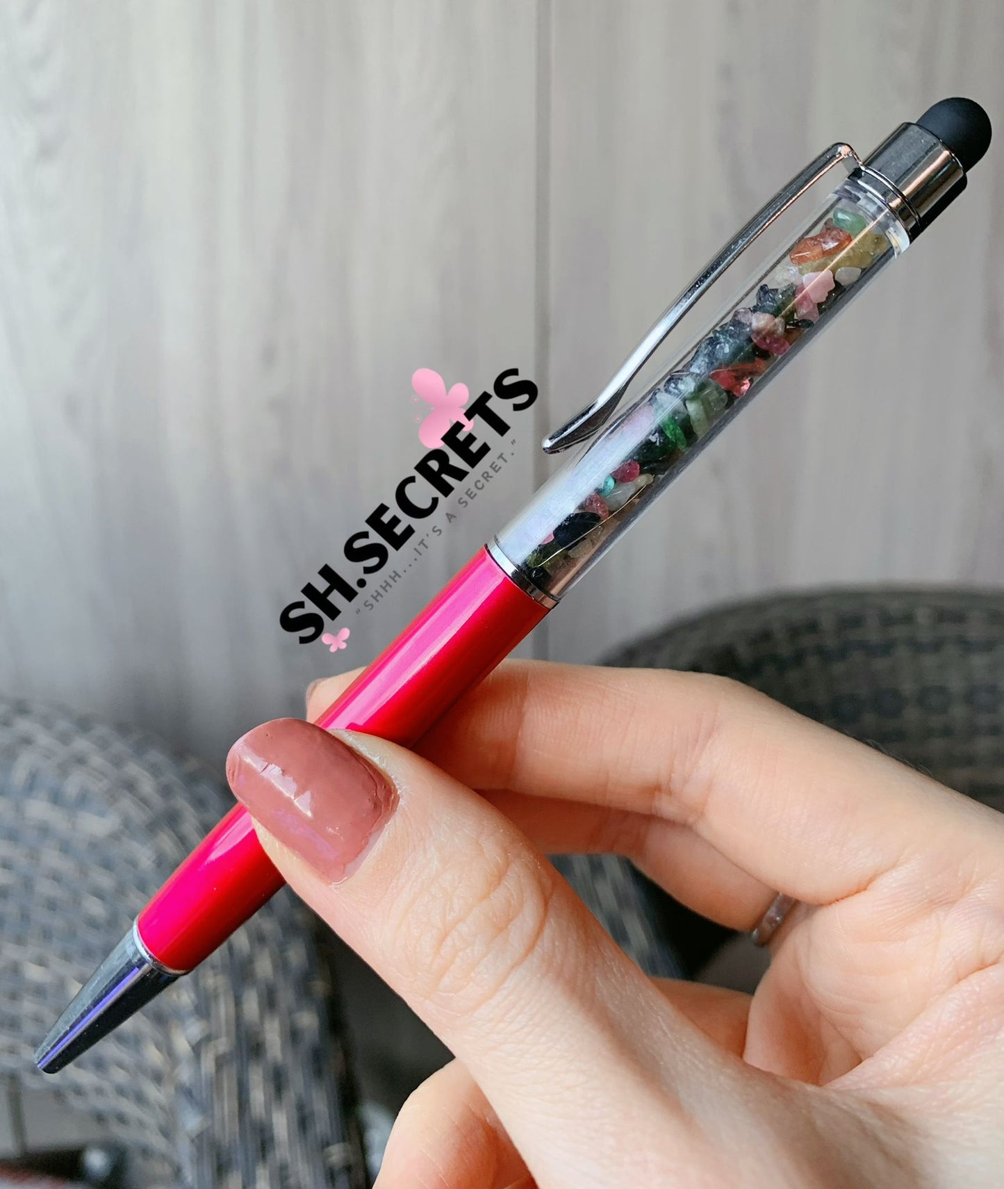 100% Au Naturel Crystal Beads Pen (WITH Stylus)