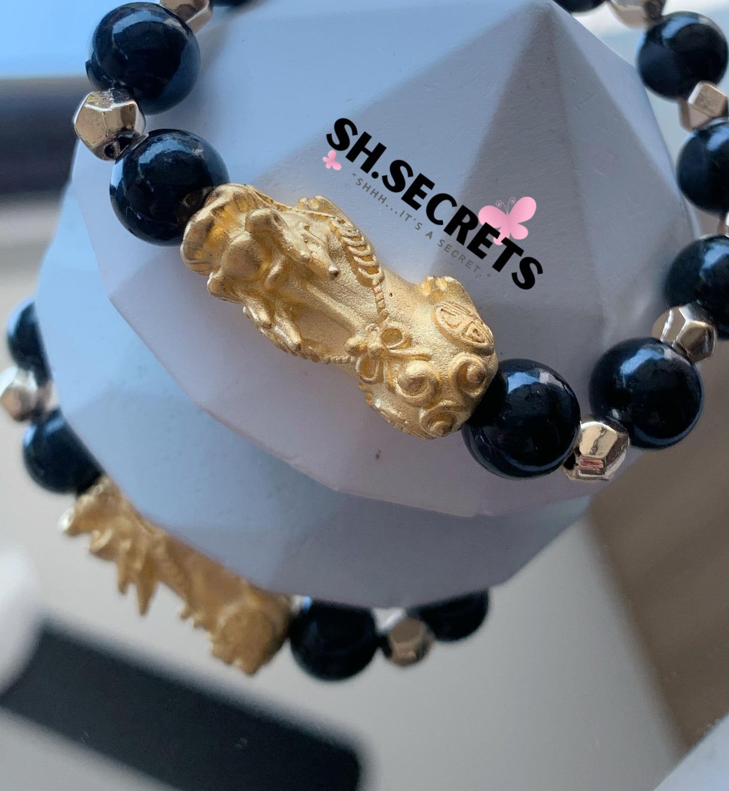 Hypersthene, 18K Gold-Plated Pixiu