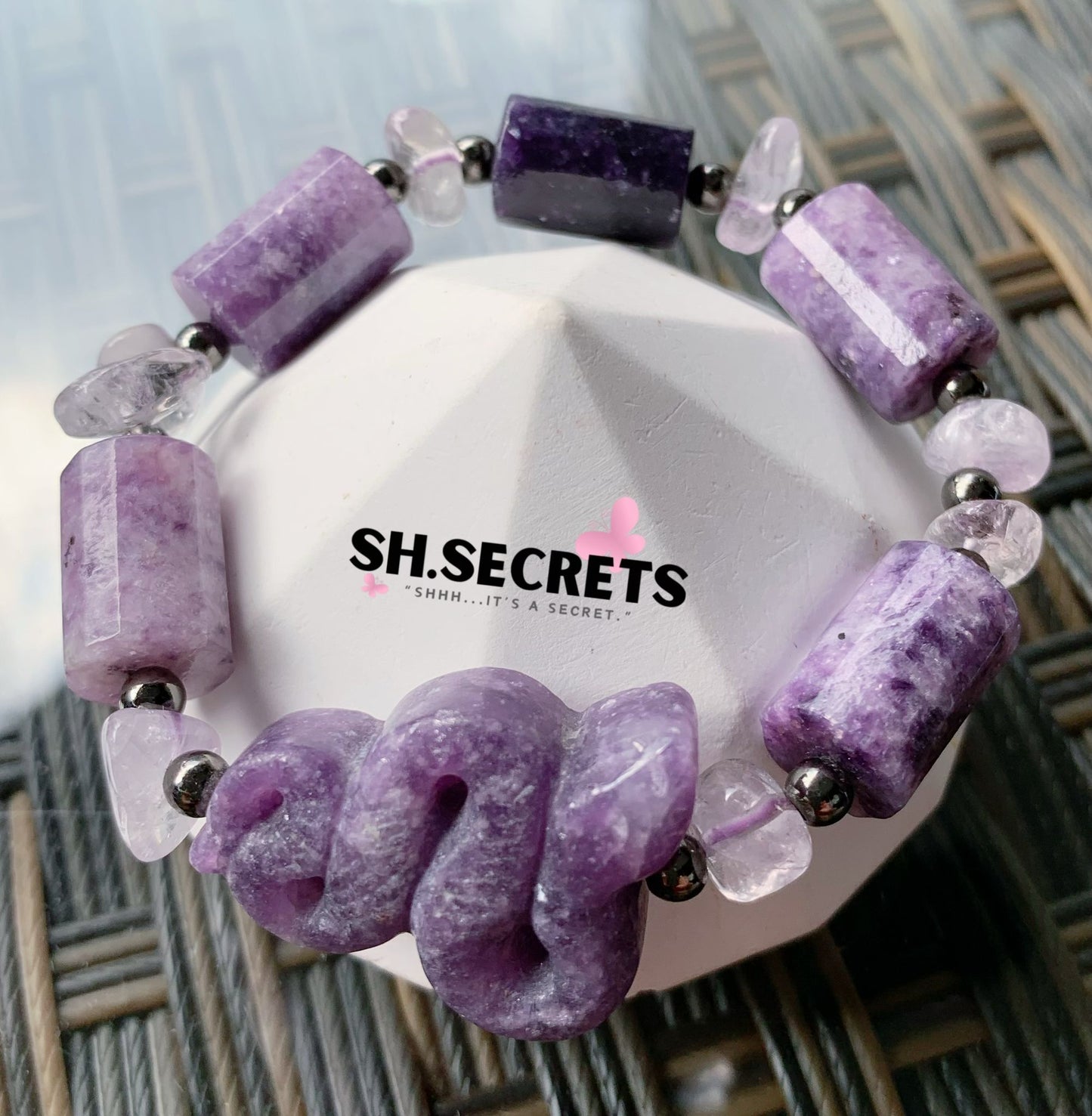 Purple Lepidolite, Amethyst
