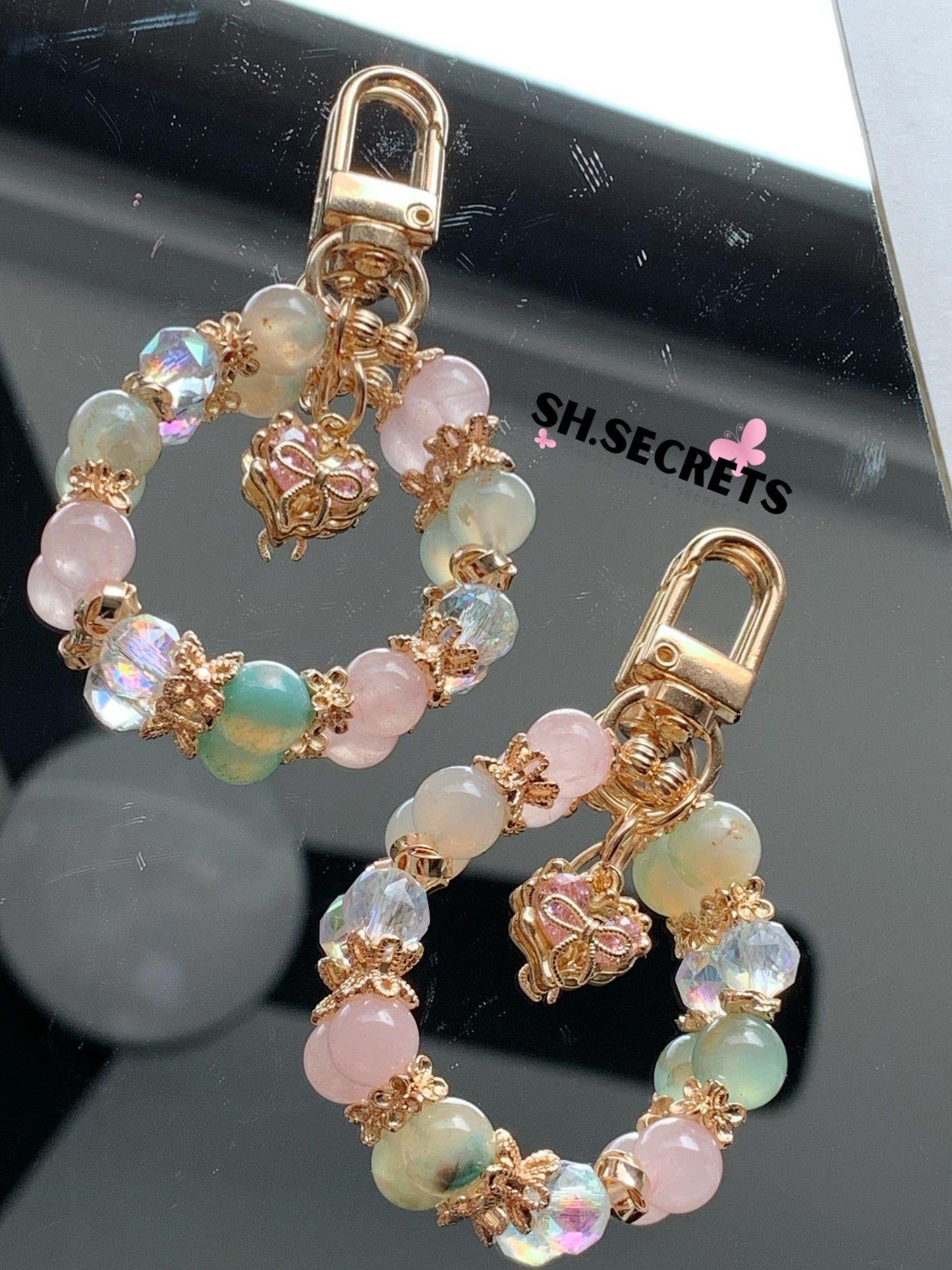 Rose Quartz, Green Sakura Agate
