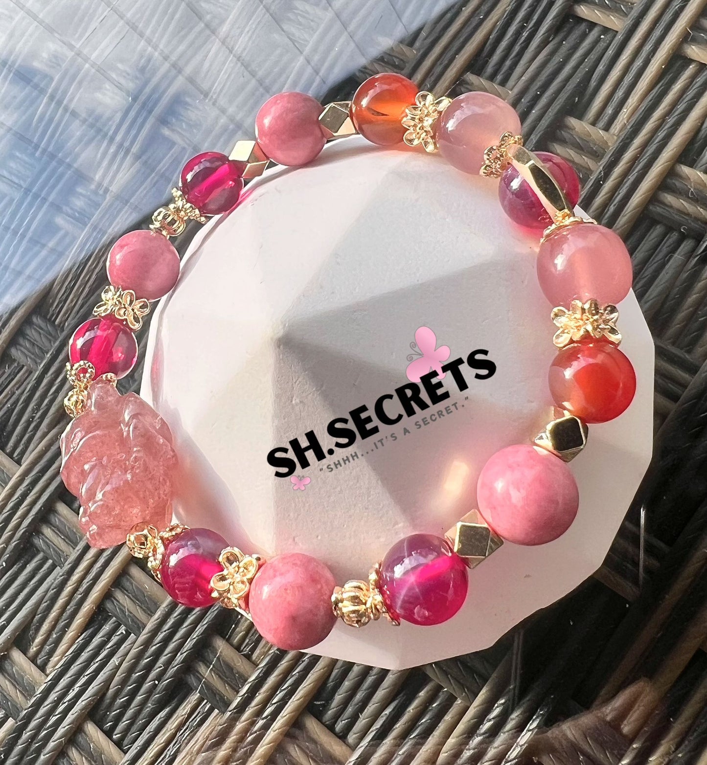 Red Starlight Ruby, Rhodonite, Red Agate, Yanyuan Agate, Strawberry Quartz