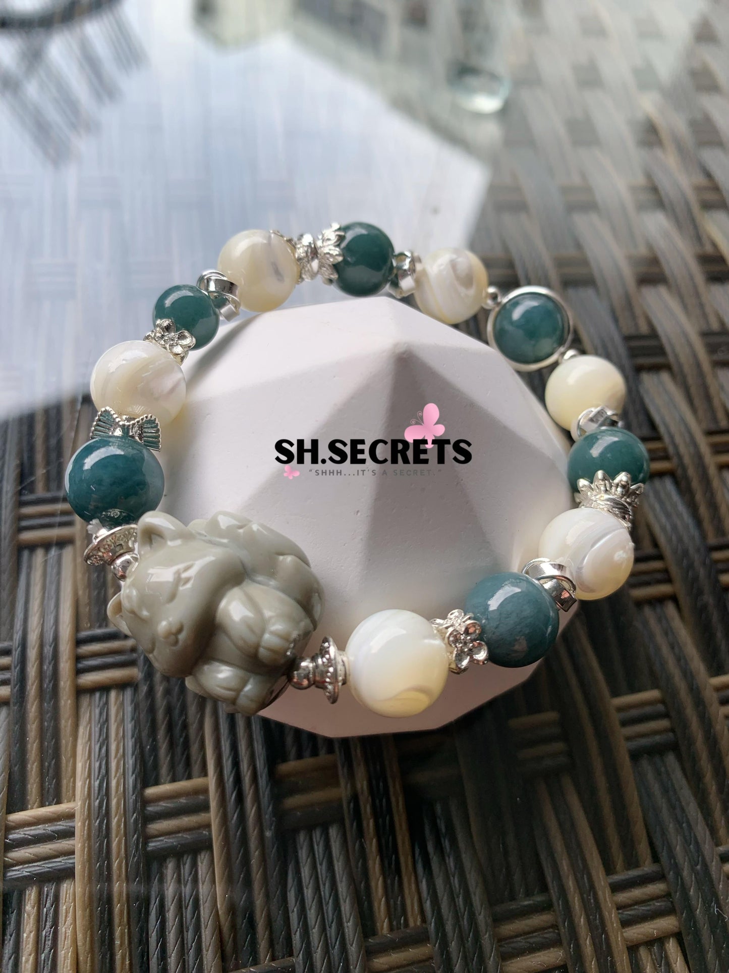 Alashan, Blue-Water Jadeite, White Conch