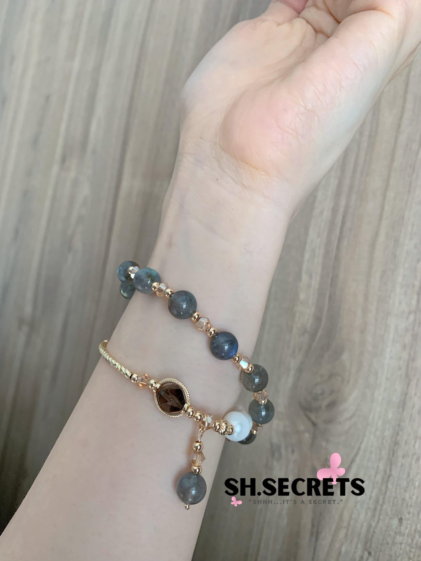Freshwater Pear, Smoky Quartz, Labradorite