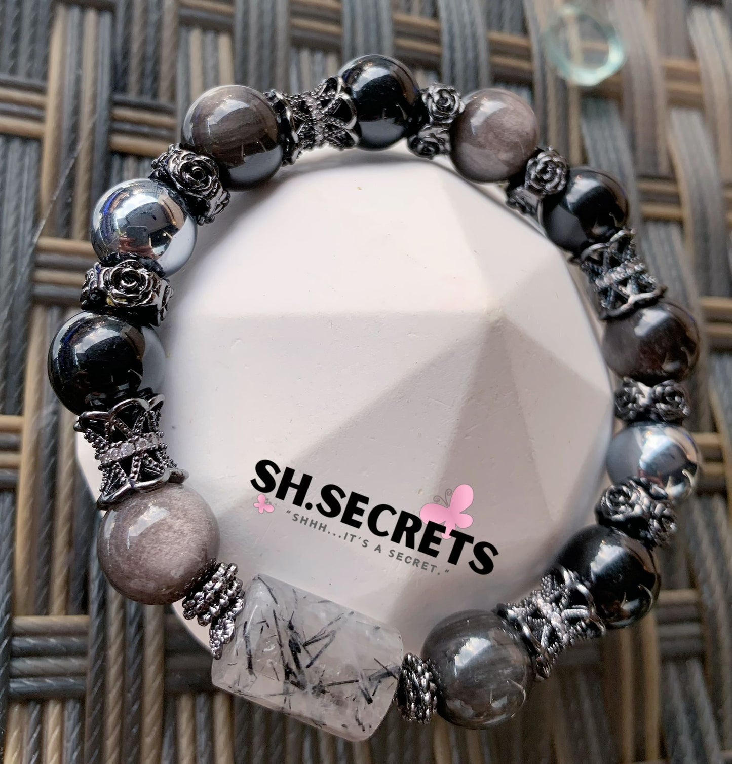 Black Rutile, Silver-Sheen Obsidian, Black Obsidian, Terahertz