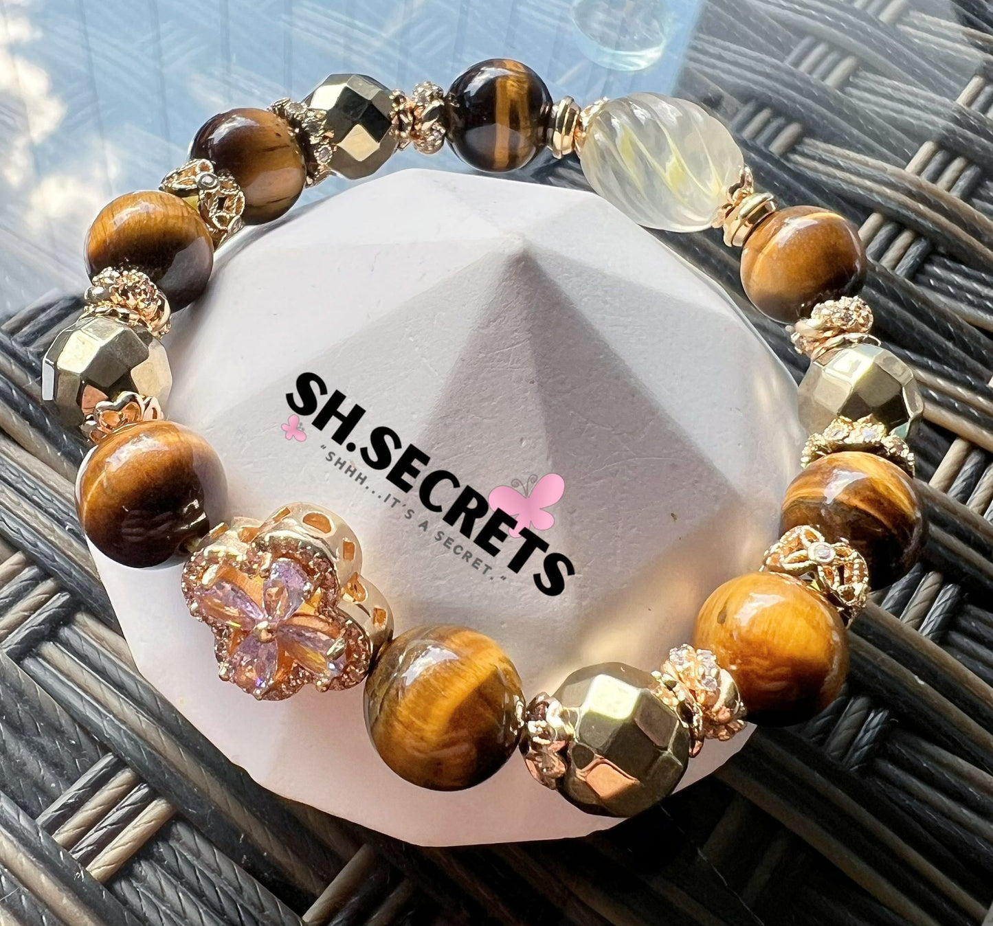 Yellow Tiger Eye, Pyrite, Citrine