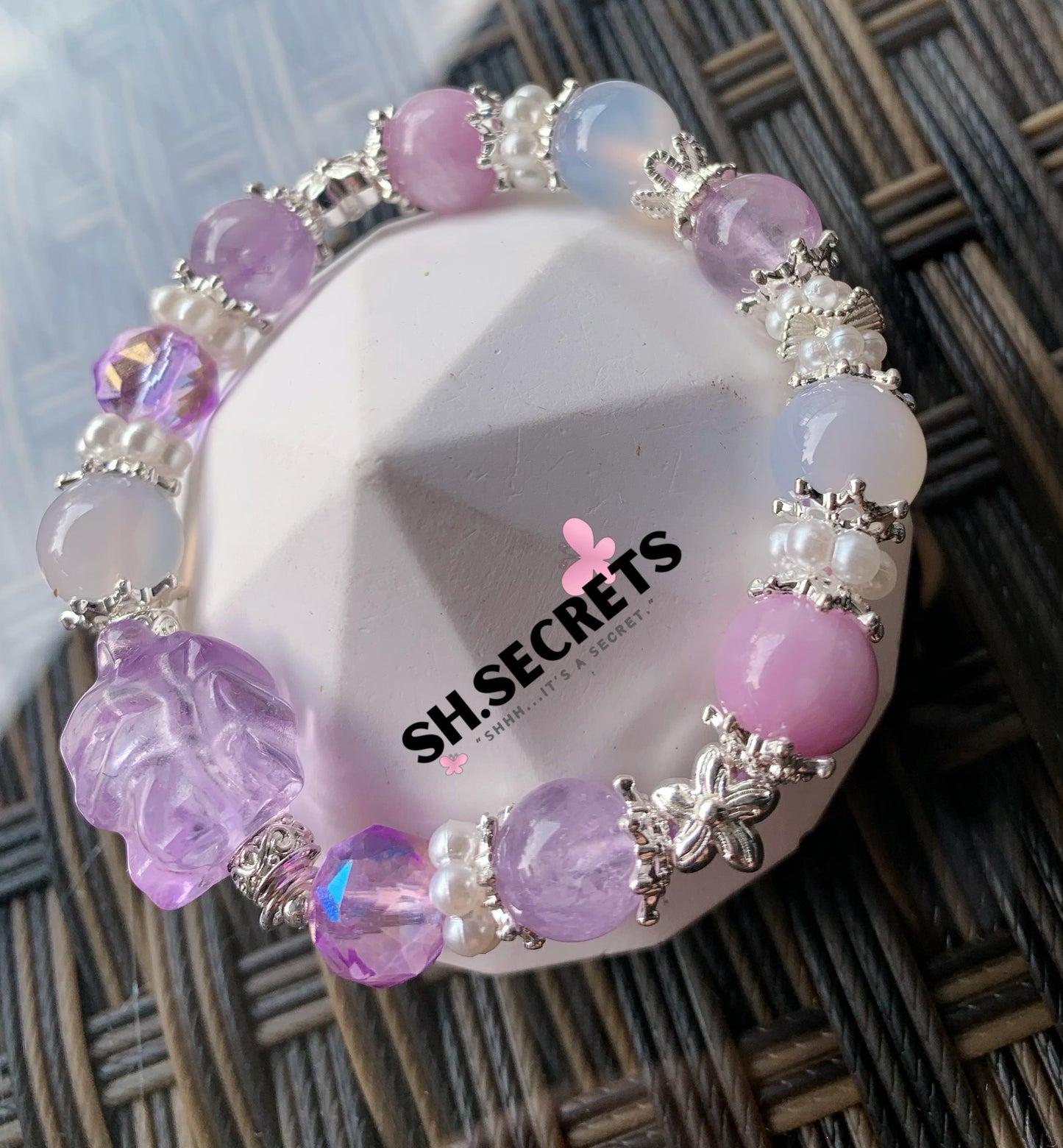 Amethyst, Kunzite, Lychee Agate