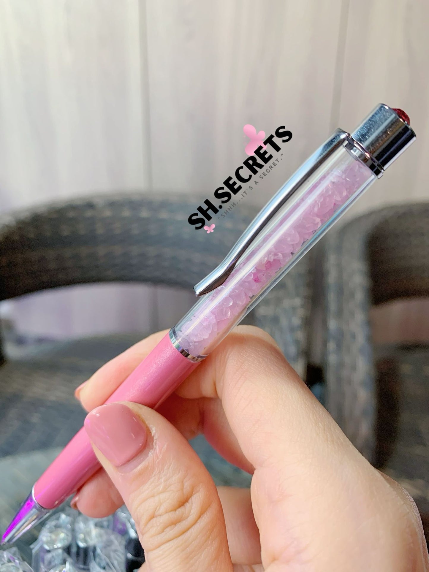100% Au Naturel Crystal Beads Pen (NO Stylus)