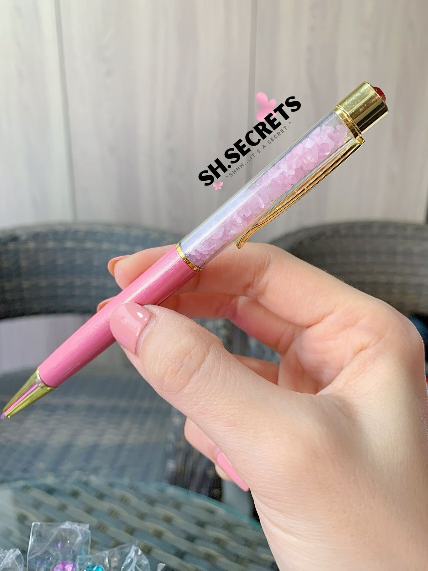 100% Au Naturel Crystal Beads Pen (NO Stylus)