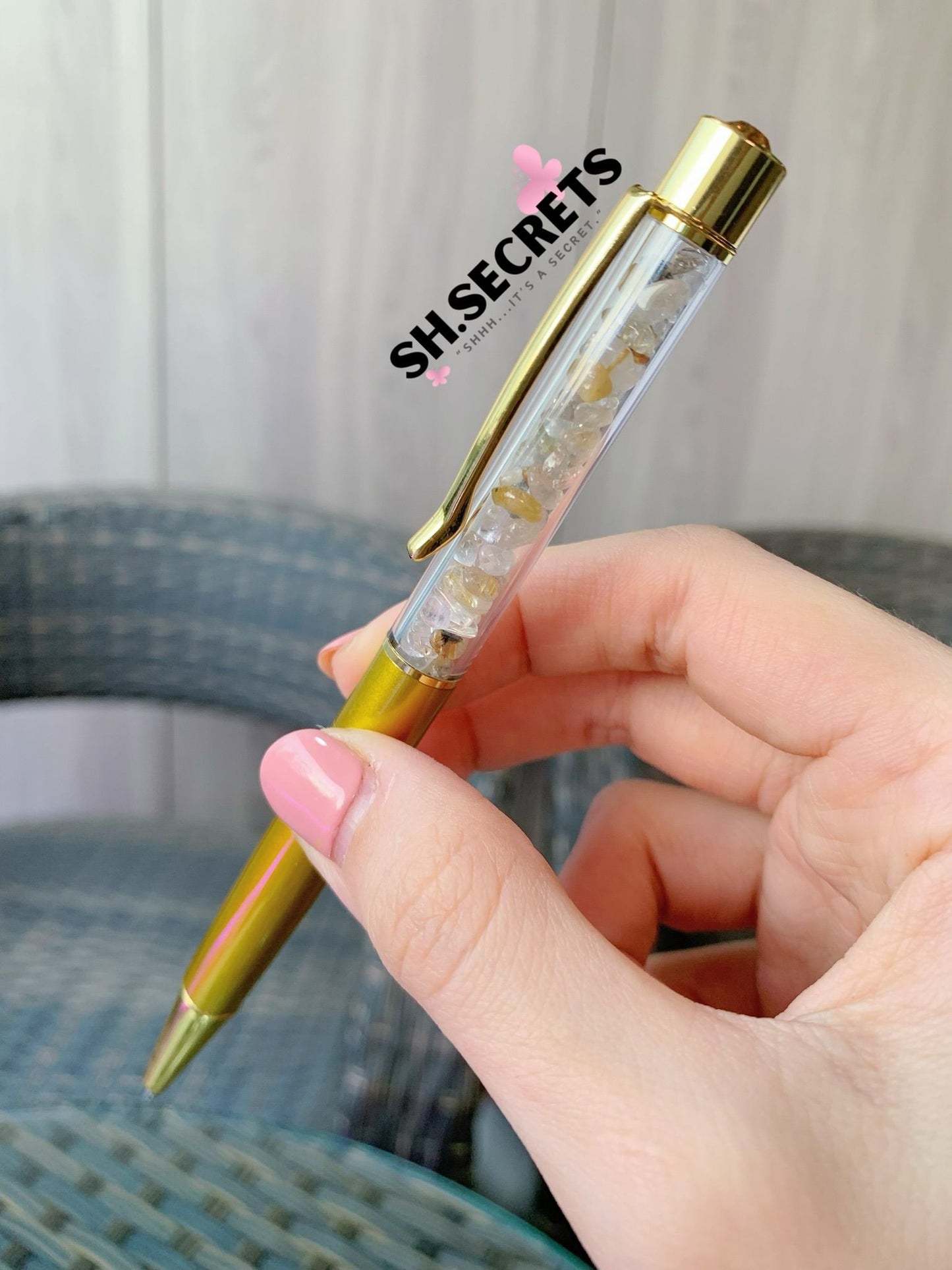 100% Au Naturel Crystal Beads Pen (NO Stylus)