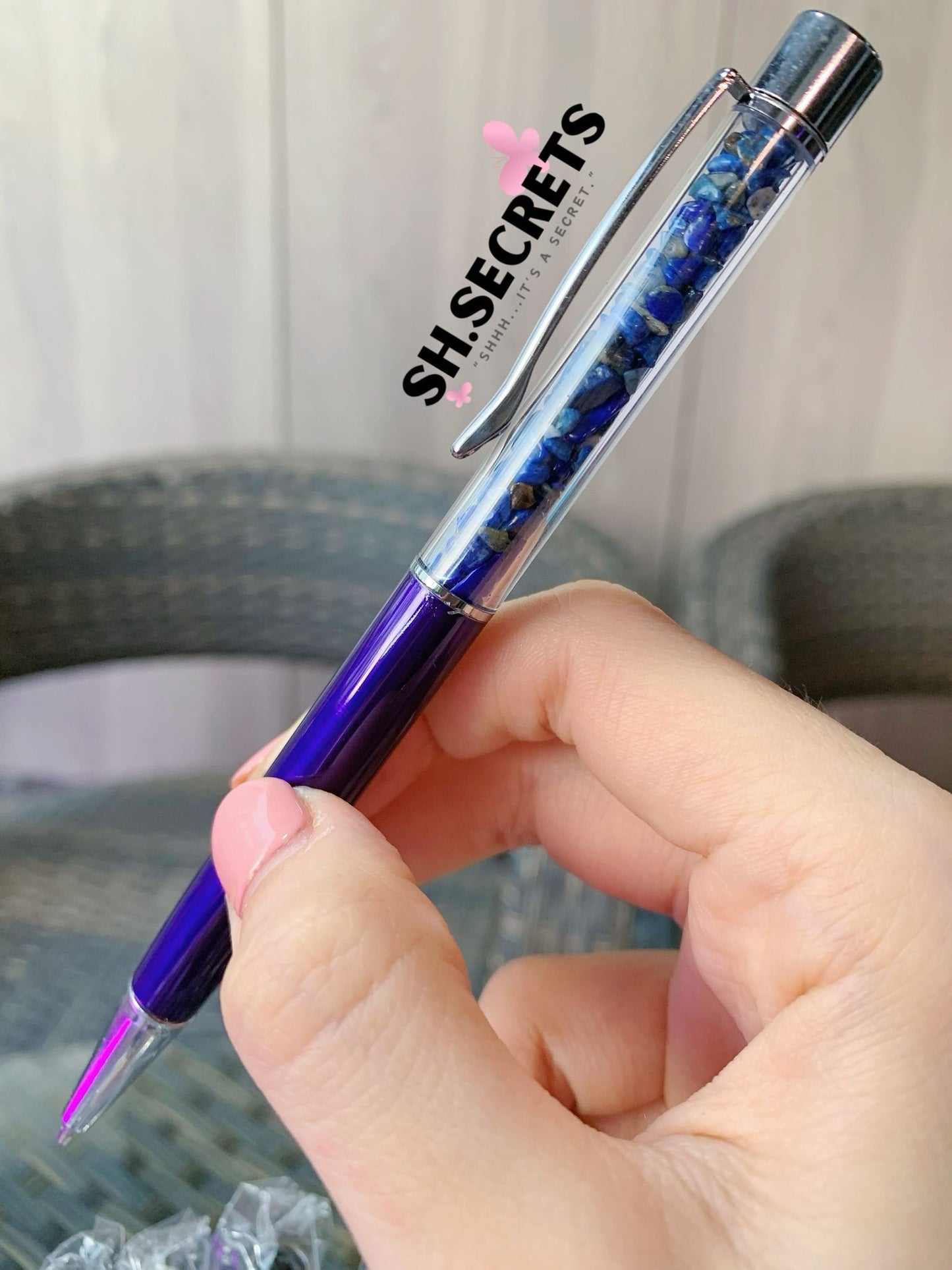100% Au Naturel Crystal Beads Pen (NO Stylus)