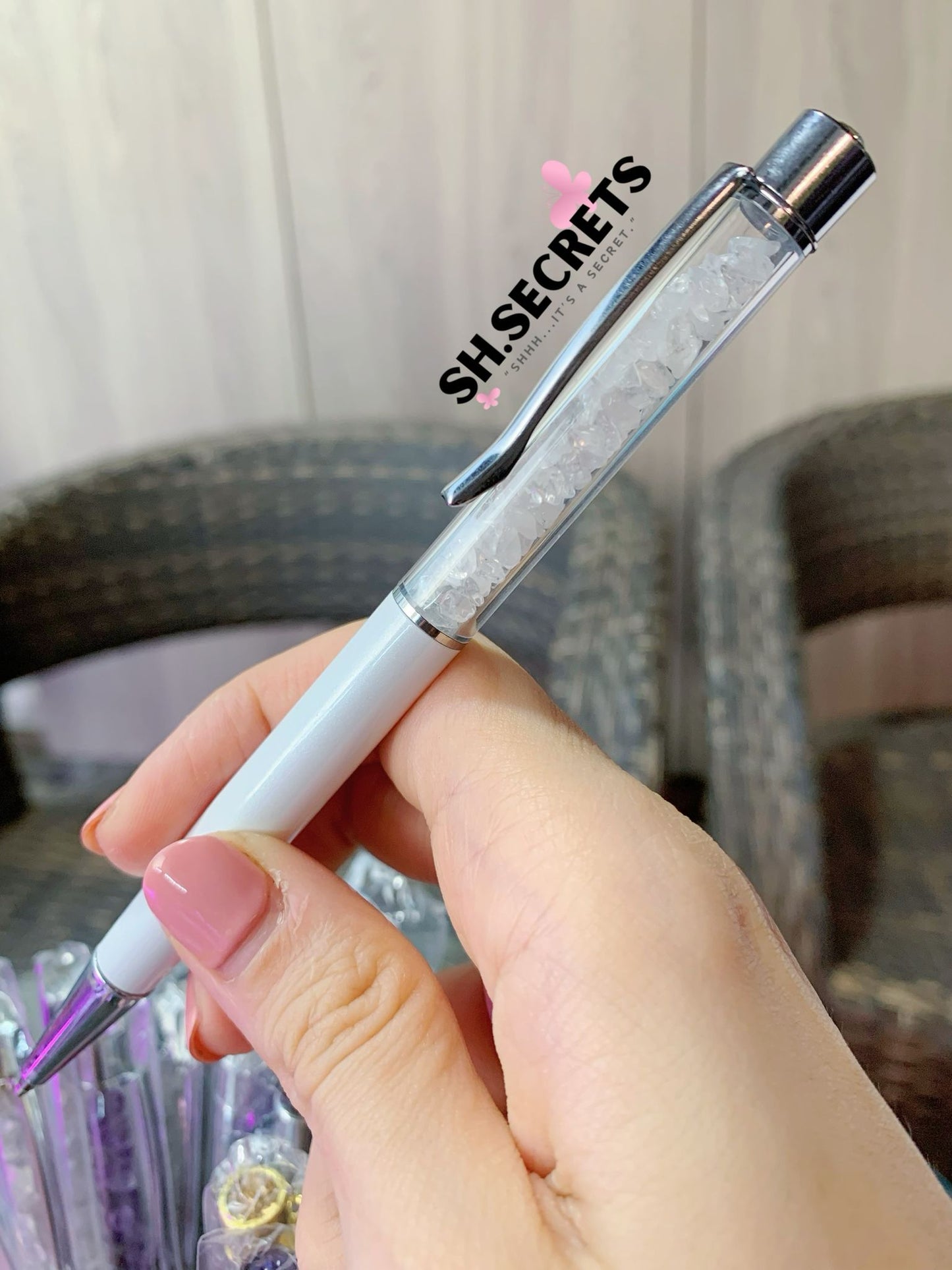100% Au Naturel Crystal Beads Pen (NO Stylus)