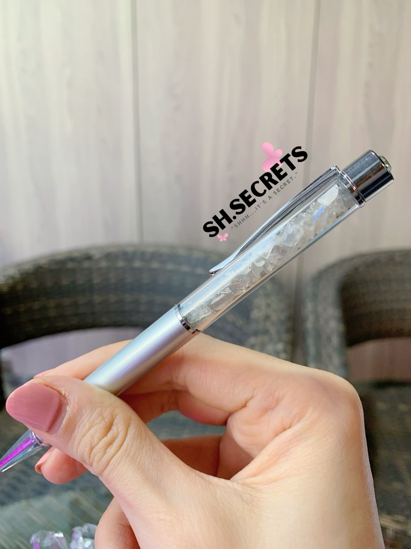 100% Au Naturel Crystal Beads Pen (NO Stylus)