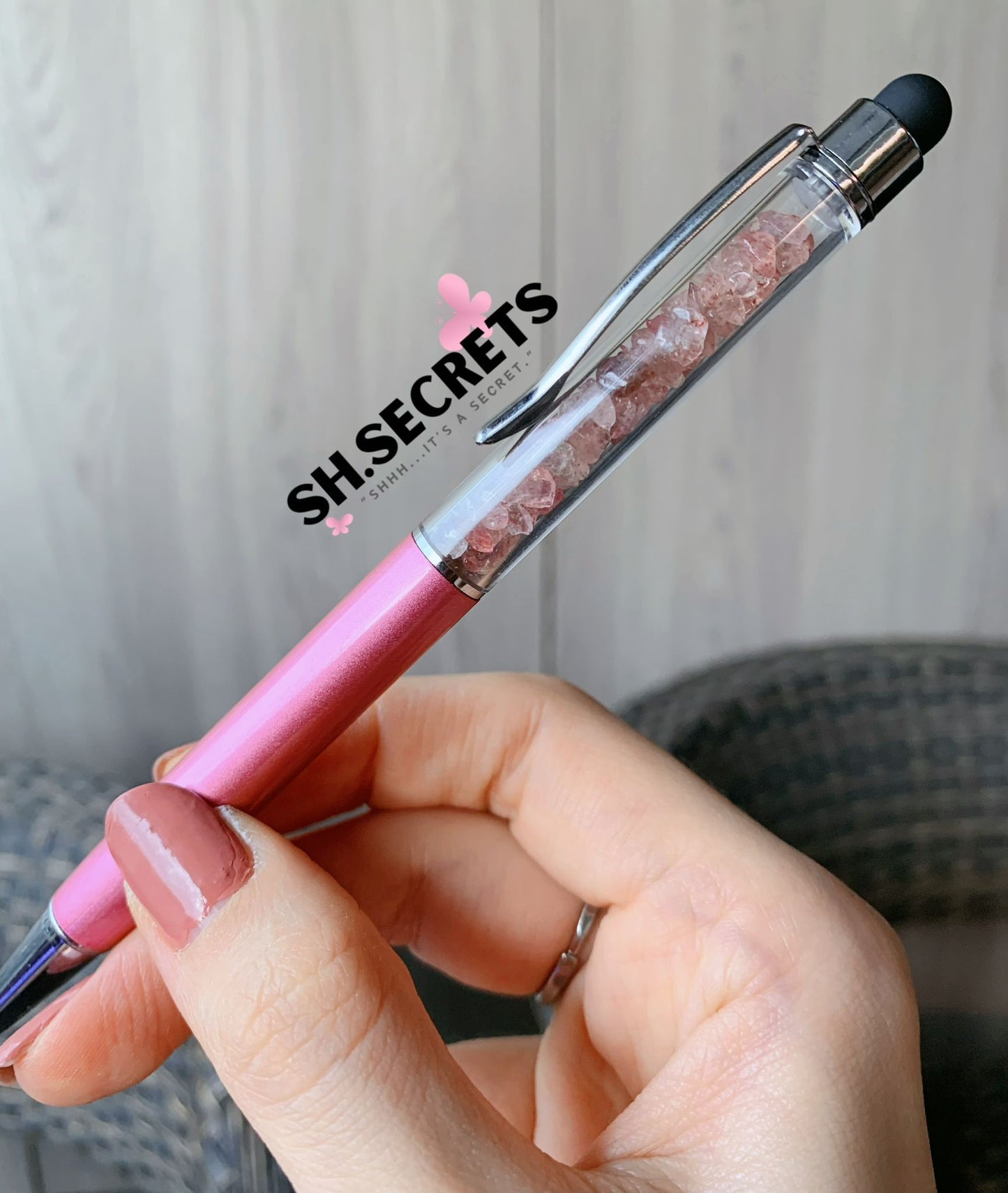 100% Au Naturel Crystal Beads Pen (NO Stylus)
