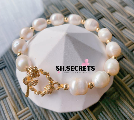 Freshwater Pearls with Rose OT Bracelet