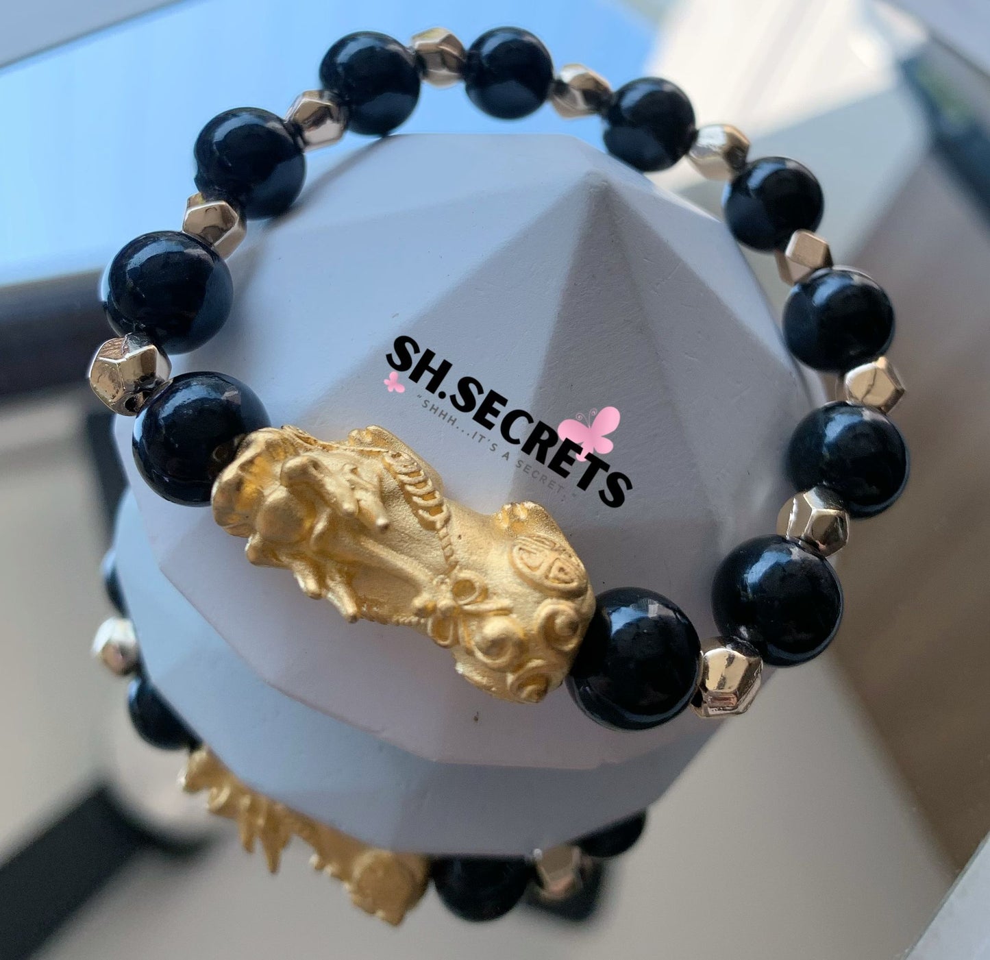 Hypersthene, 18K Gold-Plated Pixiu
