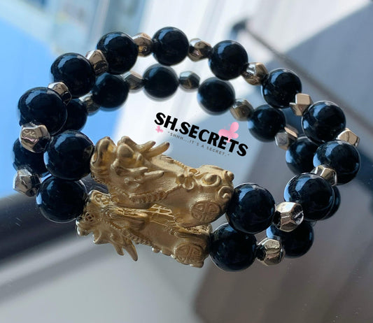 Hypersthene, 18K Gold-Plated Pixiu