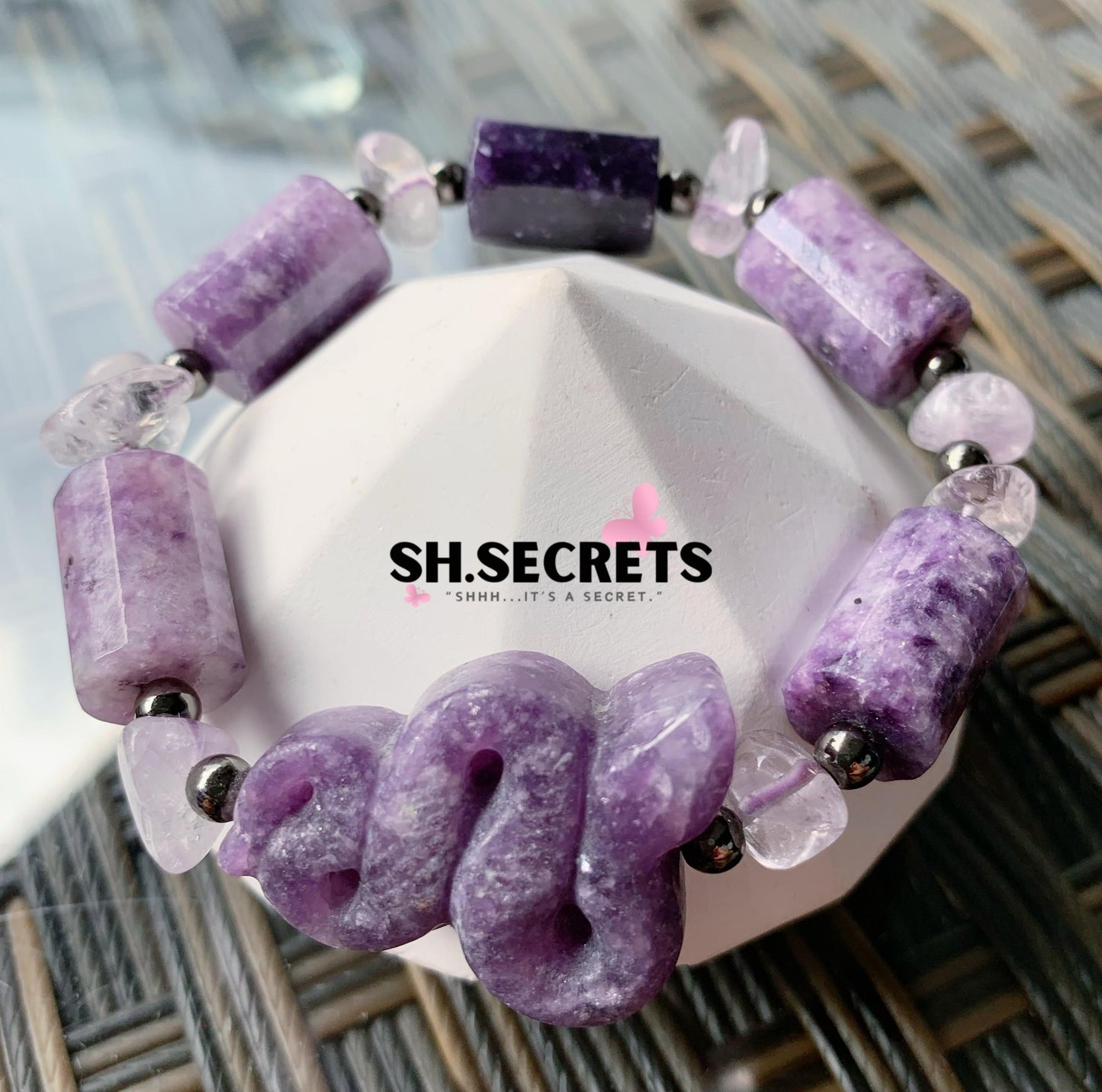 Purple Lepidolite, Amethyst