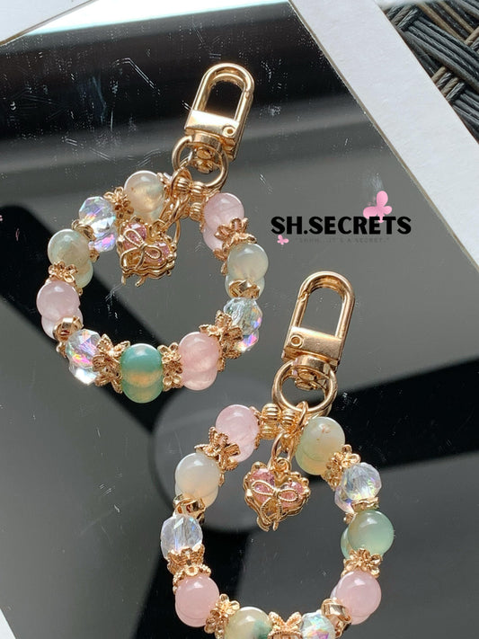 Rose Quartz, Green Sakura Agate