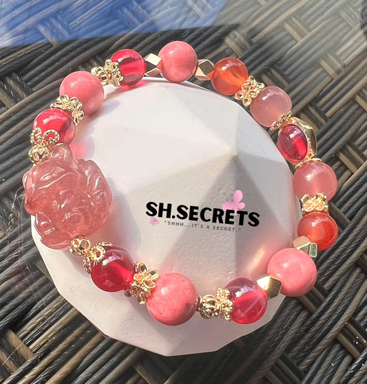 Red Starlight Ruby, Rhodonite, Red Agate, Yanyuan Agate, Strawberry Quartz