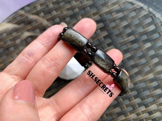 Hypersthene, Golden-Sheen Obsidian, Smoky Quartz