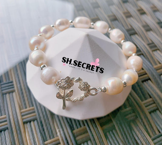 Freshwater Pearls with Rose OT Bracelet