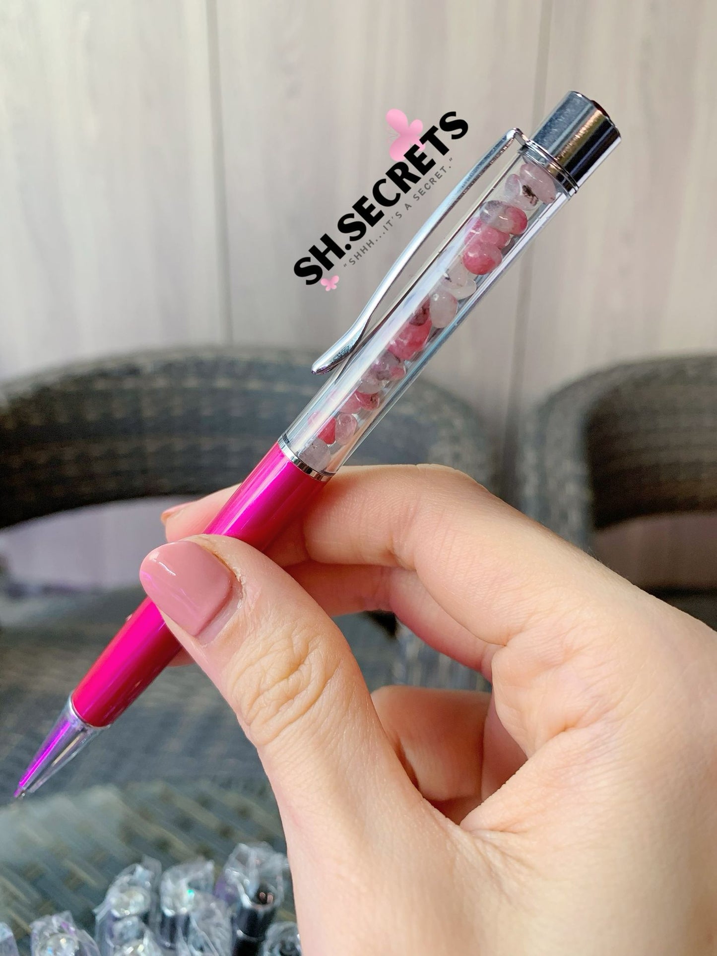 100% Au Naturel Crystal Beads Pen (NO Stylus)